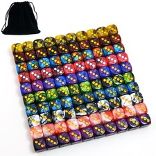 Smartdealspro 100-Pack Two Color Round Angle Six Sided Dice 12mm Mix , Mix