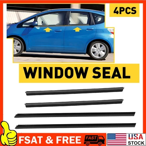 Door Belt Weather Strip Molding Seal Set For Honda Fit Jazz 2008-2013