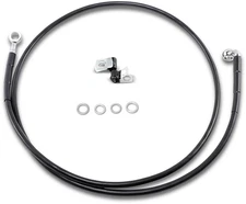 Drag Specialties Extended Stainless Steel Front Brake Line Kit 55 1/4in. Blac...