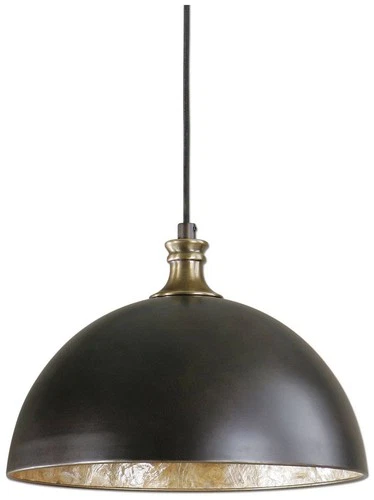 Uttermost Placuna 15" Wide Pacific Bronze Metal Dome Pendant Light - Picture 2 of 8