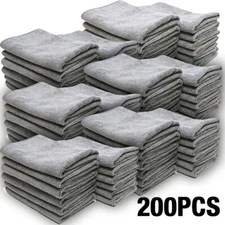 200 Bulk Microfiber Cleaning Cloth's No-Scratch Polishing Detailing Towel 12"x12