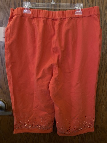 Quacker Factory DreamJeannes Super Sparkle Pedal Pushers Orange A254678 XL NWT - Picture 7 of 12