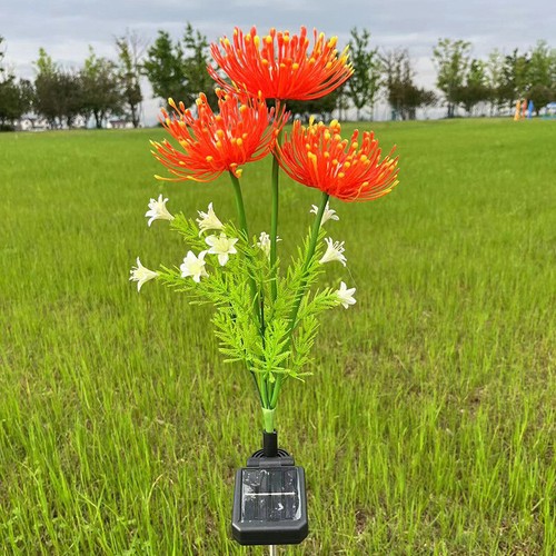 Solar Garden Lights Flower Outdoor Waterproof LED Flower Stake Lamp Yard Red - Picture 6 of 7