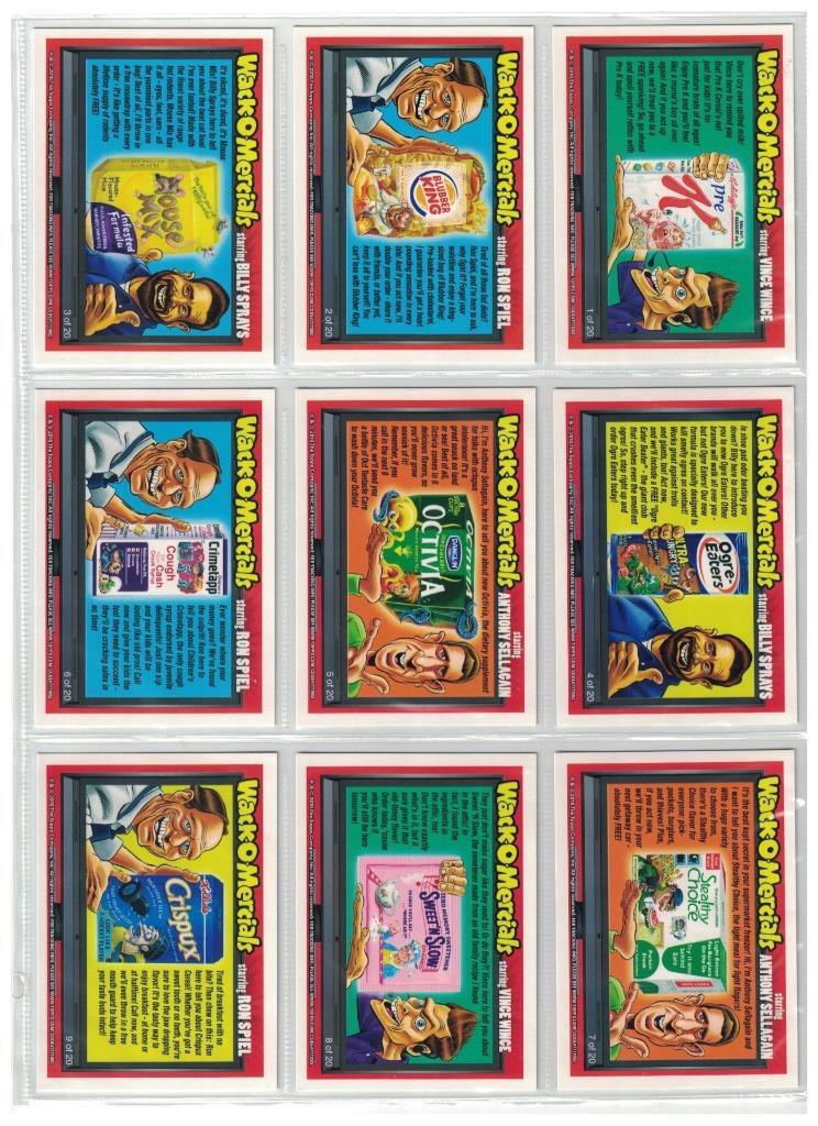 2010 WACKY PACKAGES ANS 7 BLACK BORDER WACK O MERCIALS COMPLETE