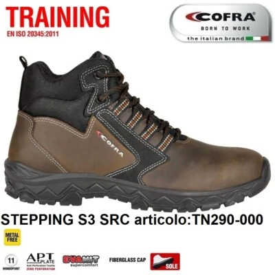 SCARPE ANTINFORTUNISTICA COFRA STEPPING S3 SRC nubuck idrorepellente metal free