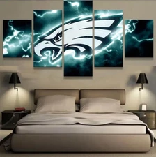 Philadelphia Eagles NFL Football Sports Team 5 Piece Panel Canvas Wall Art