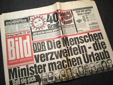 Bildzeitung BILD 02.08.1990 * zum 30. 31. 32. Geburtstag * DDR Minister Urlaub