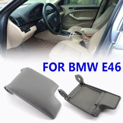 Center Console Lid Armrest Cover For BMW E46 3 Series 1999-2005 - Beige Leather & ABS