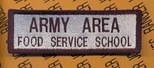 US Army Area Food Service School 4 inch tab patch 