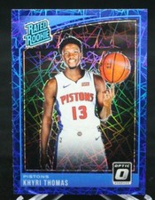 2018-19 Optic Blue Velocity Prizm Rookie #173 Khyri Thomas Detroit Pistons