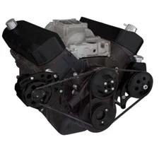 Chevy Big Block Black V-Belt Kit Power Steering Alternator BBC 454 SWP PS SHORT