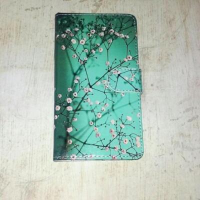 Plum Blossom Vegan Leather Folio Wallet Case