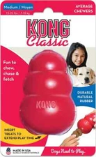 KONG Classic Medium Durable Rubber Treat Stuffable Fetch & Chew Dog Toy 3.5x2.25
