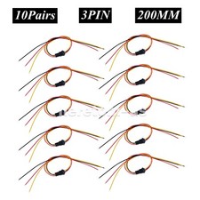 10Pairs JST 3-Pin SM Plug Male and Female Connctor Adapter Cable 200mm Wire