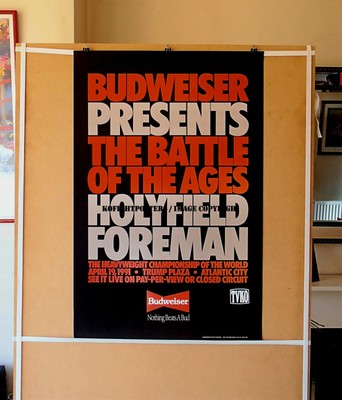 EVANDER HOLYFIELD vs. GEORGE FOREMAN: Original CCTV Boxen Kampfposter 30D
