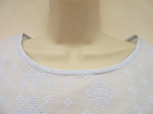 John Lewis - Womens Shift Top / Blouse size 12 - Pale Blue Cotton Short Sleeved - 第 2/8 張圖片