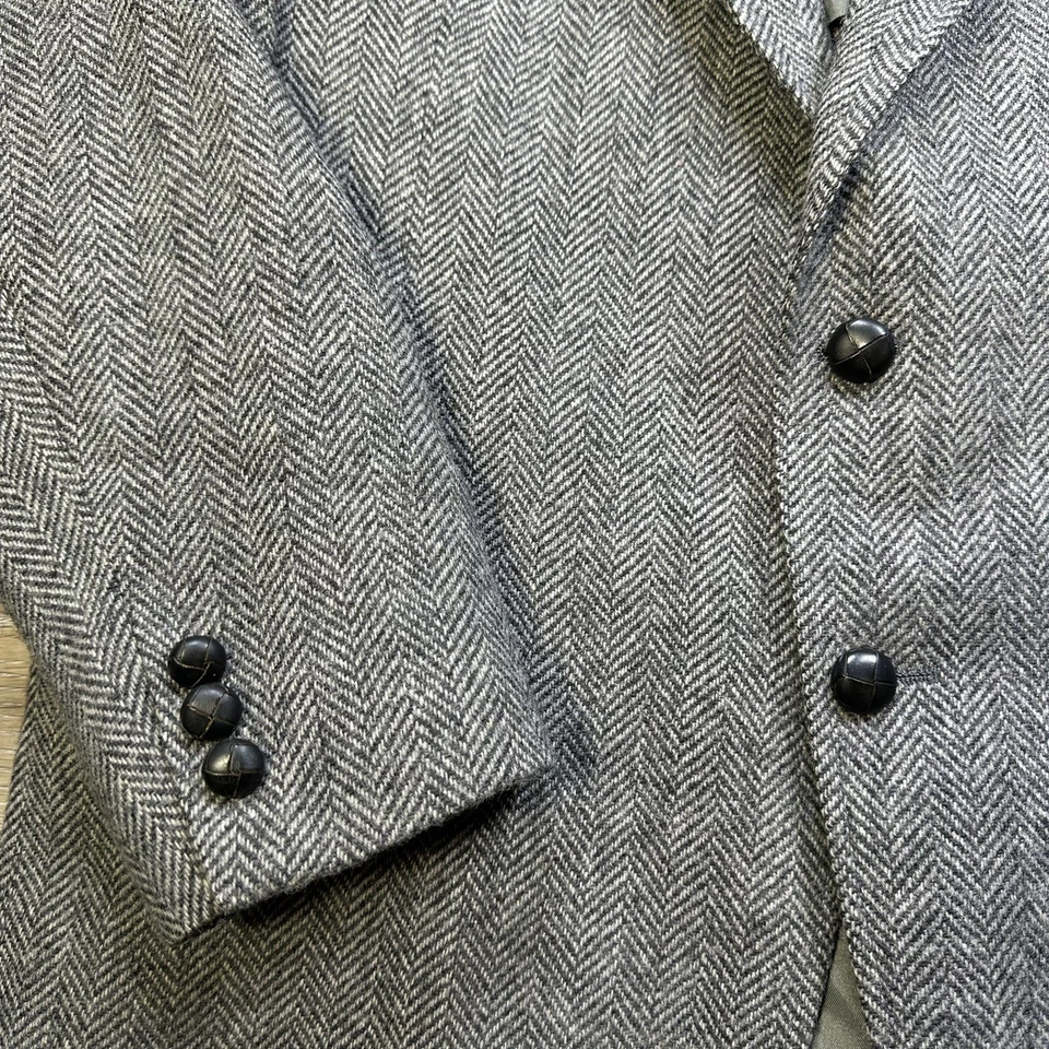 Винтажный Sports пальто размер большой 40 R серый Blazer шерсти куртка Союза сделано в США - Изображение 4 из 4
