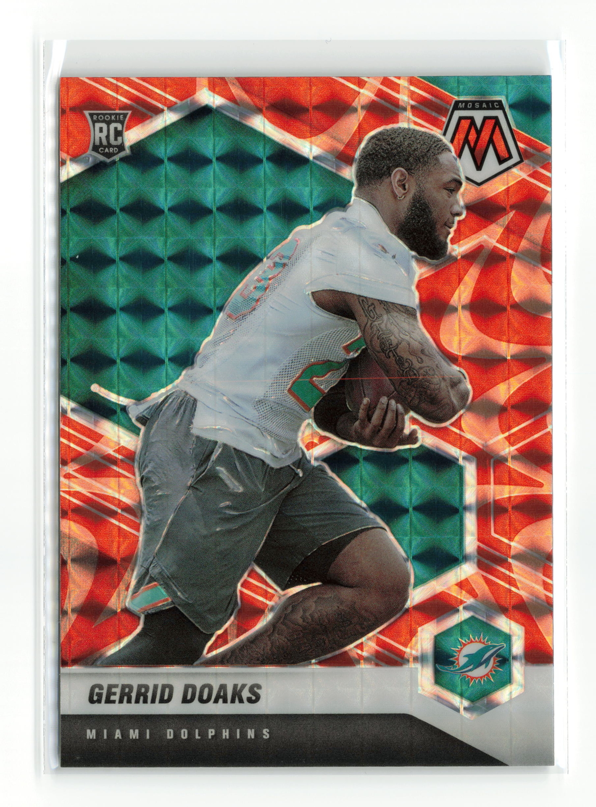 GERRID DOAKS #373 2021 PANINI MOSAIC DOLPHINS RC ORANGE