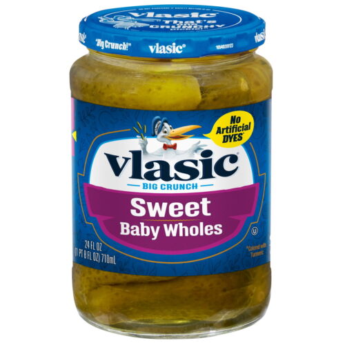 (2 pack) 24 fl oz Jar, Vlasic Baby Sweet Whole Pickles, Sweet Pickles - Picture 3 of 8