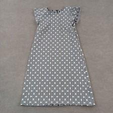 Eliza J Dress Womens Size 6 Black White Blue Plaid Polka Dot Business Stretch