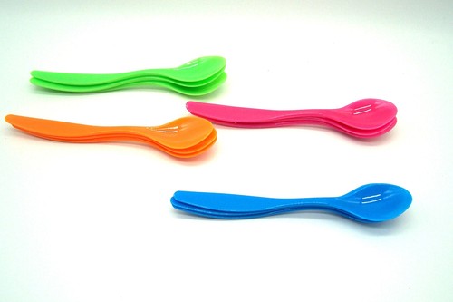 12 Eierlöffel, 4 Farben, ca. 14 cm lang, Kunststoff pflegeleicht - Bild 3 von 4