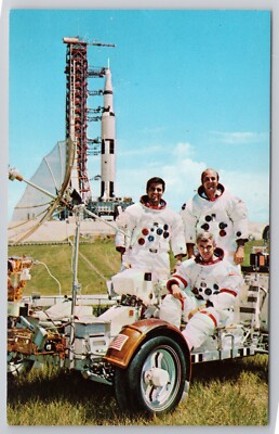 Postcard John F Kennedy Space Center NASA Florida Apollo 17 Crew