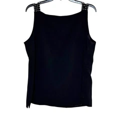 Garfield and Marks Silver Studded Embellished Career Formal Tank Black Size 16