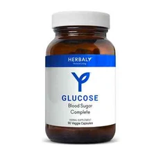 Herbaly Glucose Blood Sugar Complete Herbal Supplement 90 Veggie Capsules
