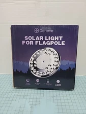 Deneve 26 LED  Solar Flagpole Light - Stays Lit All Night - Silver 