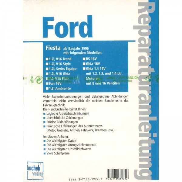 Thumbnail - Ford Fiesta (1995-2000) Reparaturanleitung Bucheli Verlag