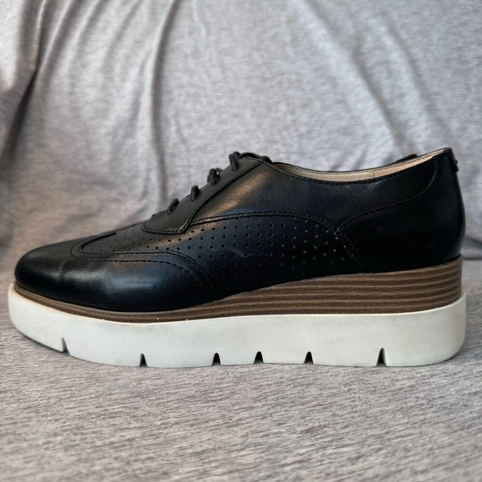 GEOX Respira Black platform Oxford Wingtip Shoes, Women's Size 39 (8.5), NWOT - Image 2 of 4