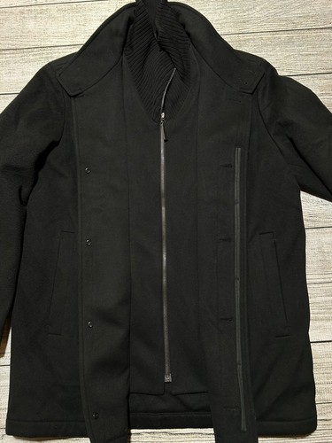 Men's Hugo Boss Wool/Cashmere Overcoat with Zip-Up Knit Collar. Size 52 - Picture 7 of 14