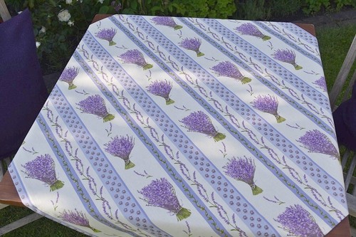 Tablecloth Provence Cotton 85x85 CM Lilac Cream Lavender from France - Picture 6 of 6