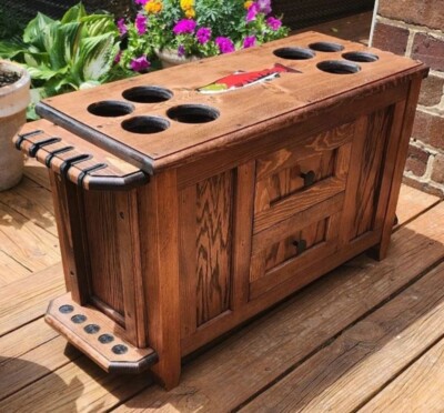 ROD & REEL CABINET with SIDE ROD RACKS fly fishing rods TROUT reels lures