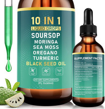 10-in-1 Soursop Bitters Liquid Drops for Gut Cleanse  Immune Boost  Detox