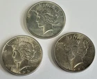 Lot Of (3) Three Silver Peace Dollar Coins 1922 & 1923 Dates Nice Condition!