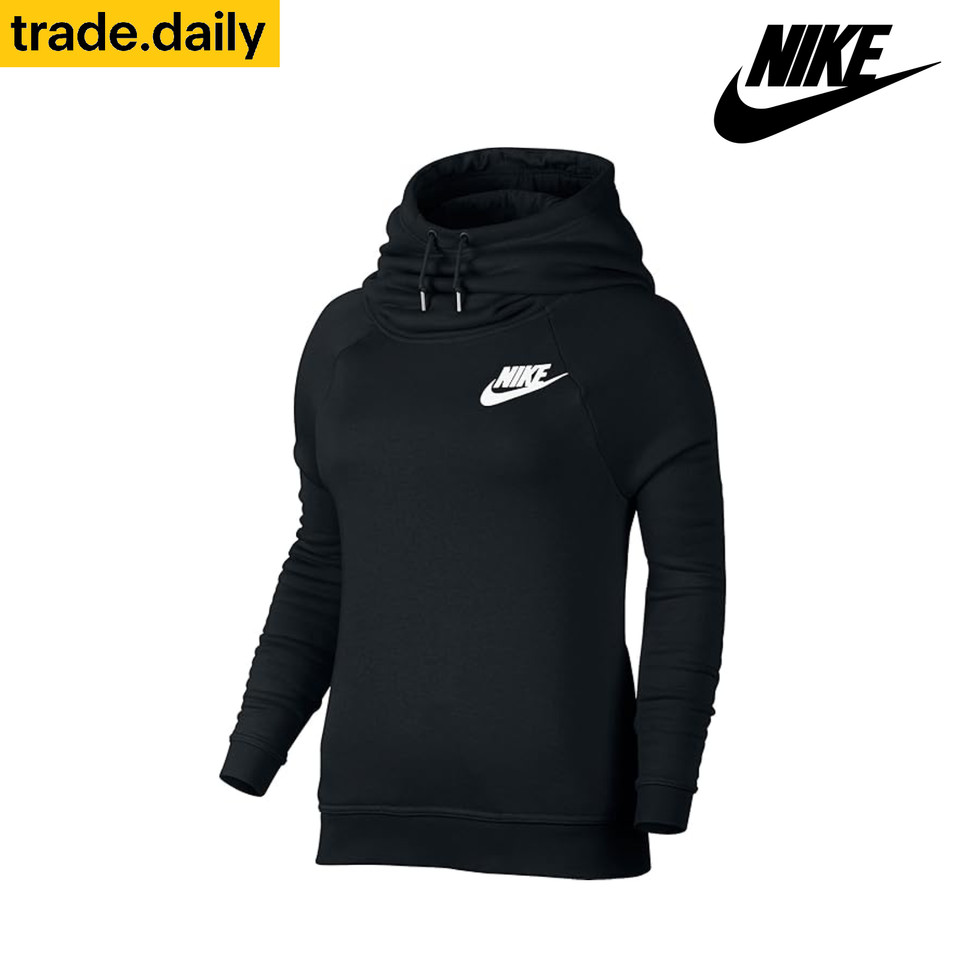 Nike XS Extra Small NSW Rally Sportswear Black White Hoodie Hoody Pullover