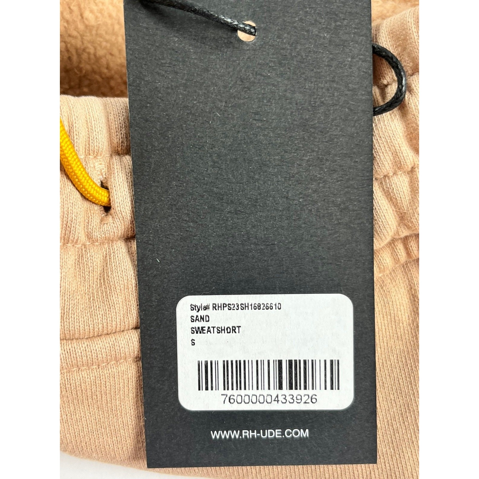 Rhude Logo Sweat Short Size Small Sand Embroidered Accent NWT