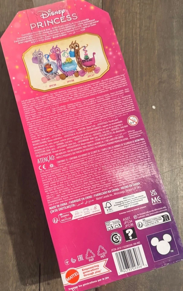 迪士尼公主 Ariel Bestie 马车 带比目鱼钱包 毛毯 皇冠 全新 — 第 2/2 张图片