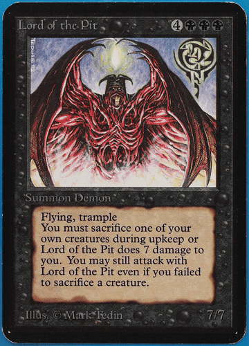 Lord of the Pit Alpha NM Black Rare MAGIC GATHERING CARD (ID# 494224) ABUGames - Picture 1 of 2