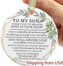 to My Son Christmas Ornament, Gift for Son from Mom and Dad, to My Son, I Wan...