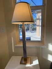 Tall Marble And Metal Guvner lamp 39” X 12 “