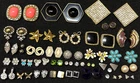 30 Pairs Vintage Mod Pierced Stud Earrings Lot Mixed Costume Jewelry Bulk #8