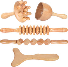 Wood Therapy Massage Tools 5-In-1 Lymphatic Drainage Massager Maderoterapia Kit