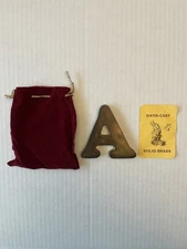 Solid Brass Letter A Paper Weight Hand Cast Vintage