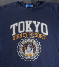 Tokyo Disney Resort Shirt Mens Large Navy Blue Castle Dreams Disneyland Japan