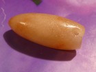 ANCIENT PRECOLUMBIAN TAIRONA 3 HOLE BULLET SHAPE AGATE BEAD 30.1-12.3 MM LUSTRE — photo 1