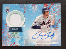 2023 Topps Walmart Holiday Mega Brett Baty Relic Auto RC 2/10 #WHAR-BB Mets