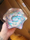 Pretty Amethyst Millersburg Carnival Glass Isaac Benesch & Sons Advertising Bowl