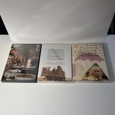 Lot Of 3 Criterion DVDs Babette's Feast Five Easy Pieces Umbrellas Of Cherbourg